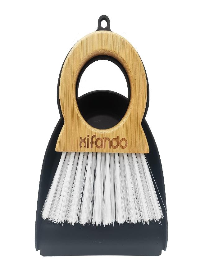 Xifando Mini Broom and Dustpan for Housekeeping-Bamboo Handle Small Broom and Dustpan Set Combination Mini Desktop Sweep, Keyboard Cleaning Brush with Shovel Brush,Round Bamboo Handle - Image 3